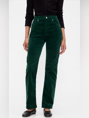 GAP 90s Straight Corduroy Pants Green Size 4 / 27R High Rise Evergreen